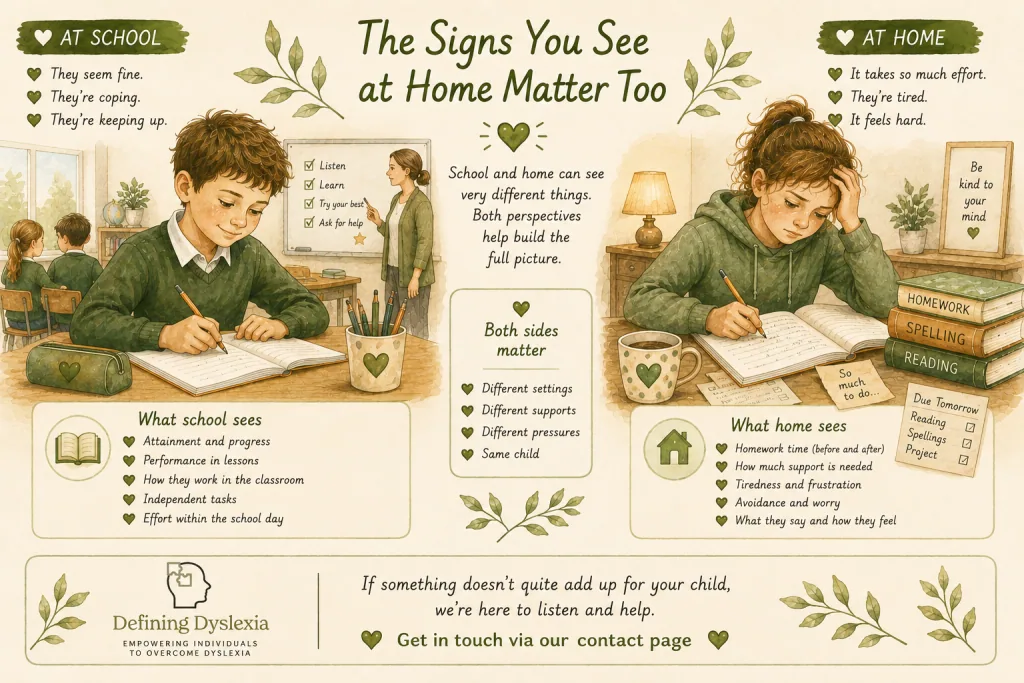 The Signs You See at Home Matter Too: When School and Home See Different Things
